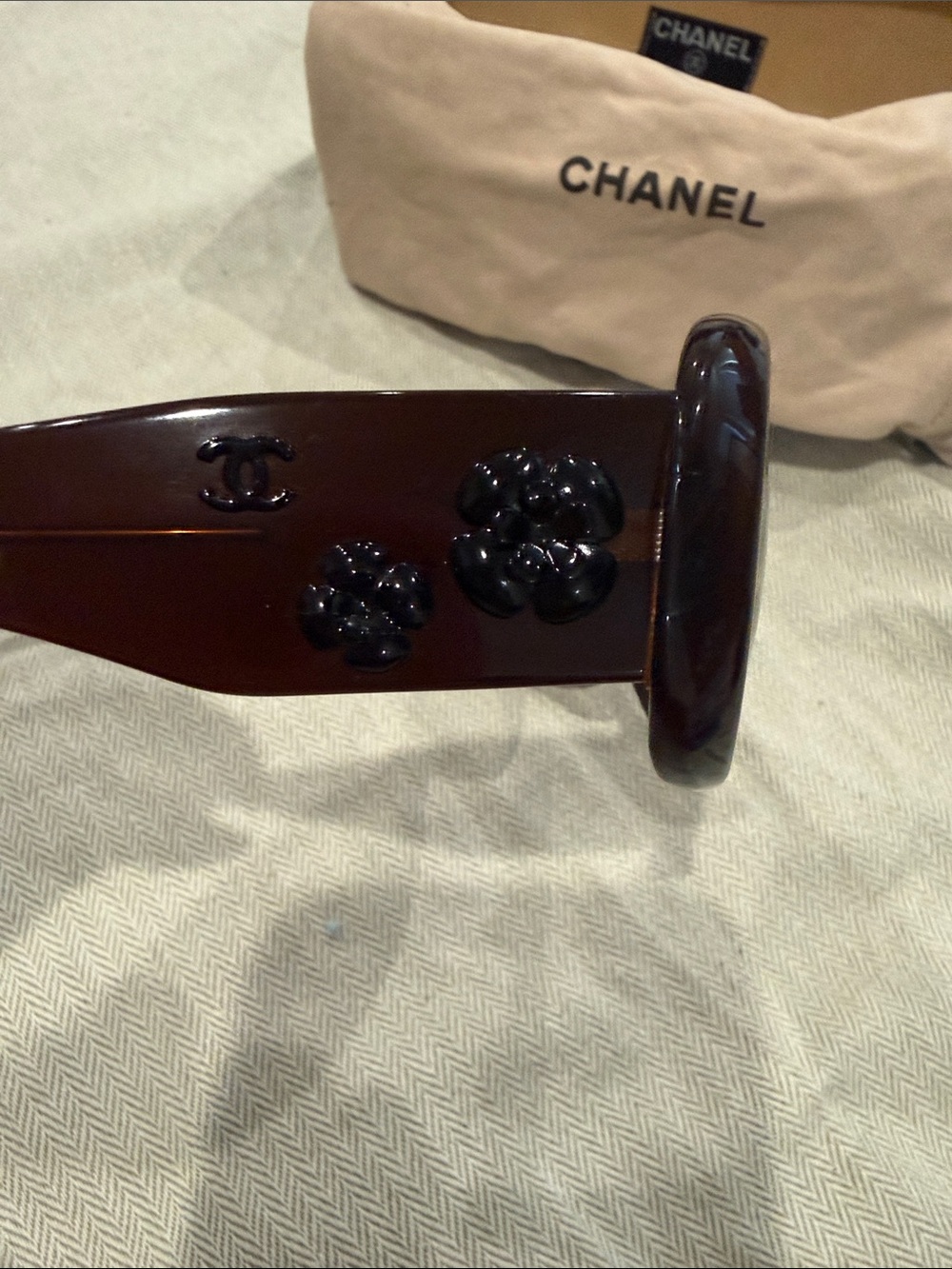 Chanel Women’s sunglasses Brown Camellia Accent - CHANEL